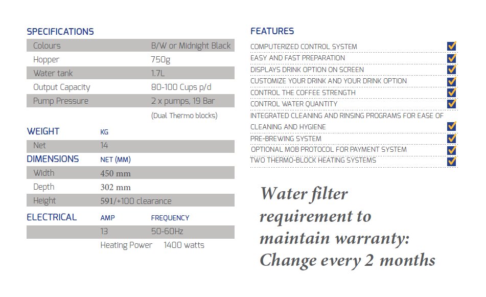 Blue Ice Azzurri Classico Bean to Cup Coffee Machine